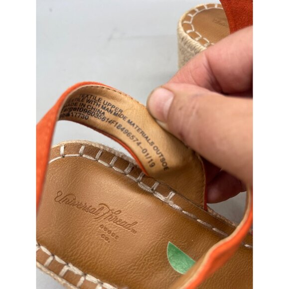 universal thread wedge heel sandals buckle orange platform shoes size 9 READ - Picture 5 of 12